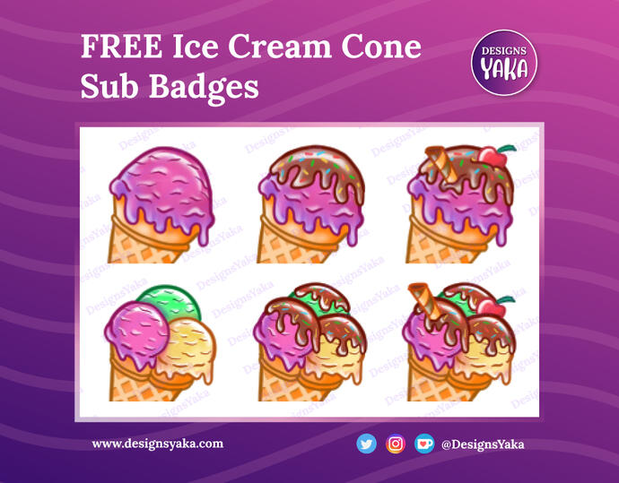 Free Ice Cream Cone Twitch Sub Badges